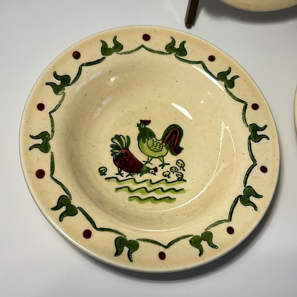 Metlox Poppytrail Fruit Dessert Sauce Bowls USA Homestead Provincial Rooster 6” - Picture 5 of 11